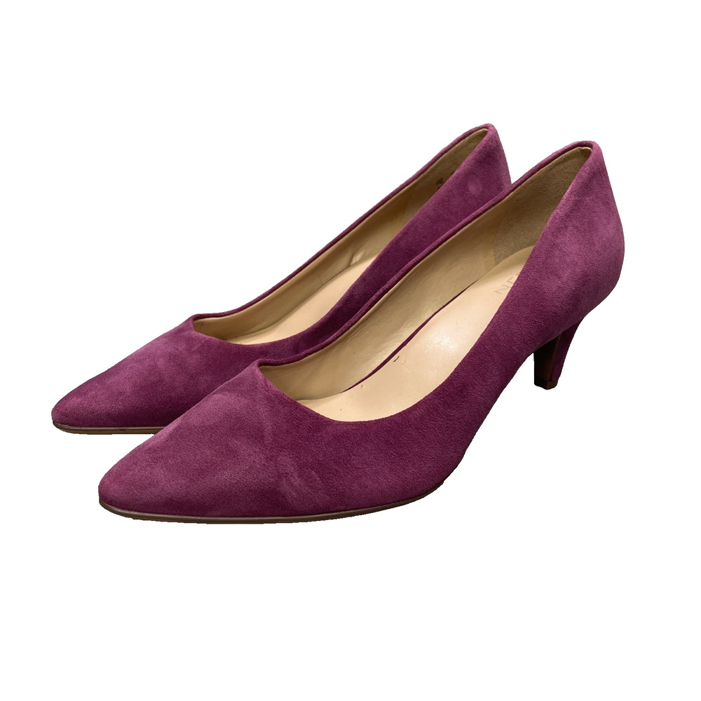 Naturalizer Beverly Burgundy Suede Pointed Toe Kitten Heel Pumps Womens US 7M